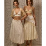 CLOUDSPUN BALLOON SKIRT, BEIGE COTTON