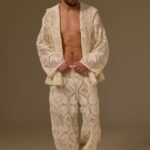 HAND-CROCHETED HEIRLOOM CARDIGAN, WHITE COTTON