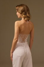 HAND-CROCHETED CROP TOP, WHITE COTTON - Image 2