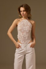 HAND-CROCHETED CROP TOP, WHITE COTTON - Image 4