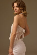 HAND-CROCHETED CROP TOP, WHITE COTTON - Image 2