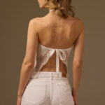 HAND-CROCHETED CROP TOP, WHITE COTTON