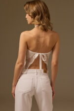 HAND-CROCHETED CROP TOP, WHITE COTTON