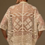 FILET LACE SHIRT, IVORY COTTON